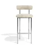 Møbel Copenhagen Font Barstol 75 cm Sheepskin Oyster/Poleret Stål Stel