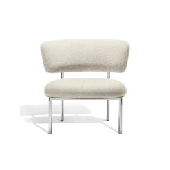 Møbel Copenhagen Font Lánestol Beige Boucle Elle 0200/Poleret Stål Stel
