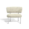 Møbel Copenhagen Font Lánestol Sheepskin Oyster/Poleret Stål Stel
