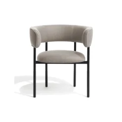 Møbel Copenhagen Font Spisebordsstol med Armlán Trio 0205/Sort Stel
