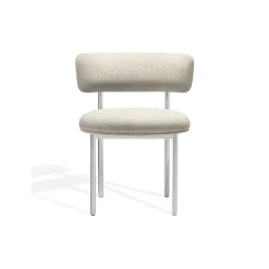 Møbel Copenhagen Font Spisebordsstol Beige Boucle Elle 0200/Poleret Stål Stel