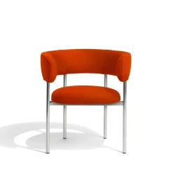 Møbel Copenhagen Font Spisebordsstol med Armlán Gentle 2 553/Poleret Stål Stel