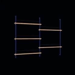 Moebe Magazine Shelving MS.115.2 Røget Eg/Deep Blue