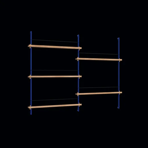 Moebe Magazine Shelving MS.115.2 Røget Eg/Deep Blue