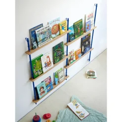 Moebe Magazine Shelving MS.115.2 Røget Eg/Deep Blue