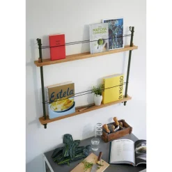 Moebe Magazine Shelving MS.115.2 Røget Eg/Pine Green