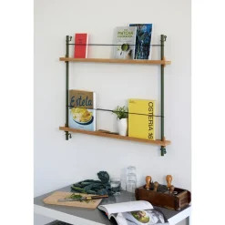 Moebe Magazine Shelving MS.115.2 Røget Eg/Pine Green