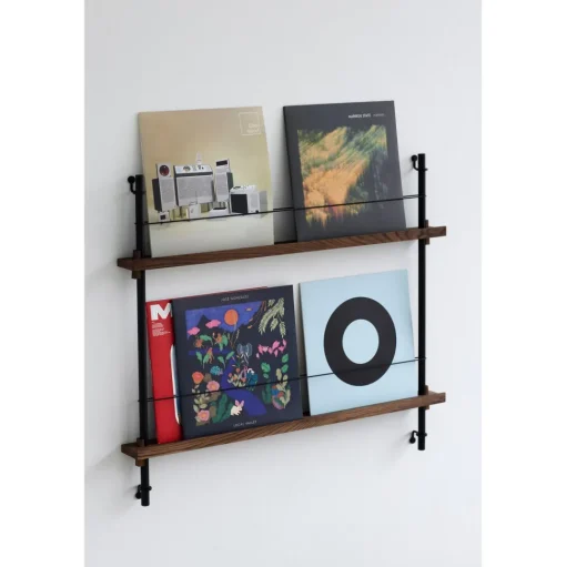 Moebe Magazine Shelving MS.65.1 Røget Eg/Rustfri Stål