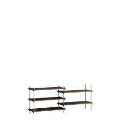 Moebe Shelving S.65.2.A Røget Eg/Rustfri Stål