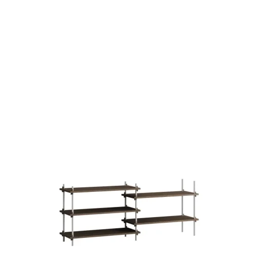 Moebe Shelving S.65.2.A Røget Eg/Rustfri Stål
