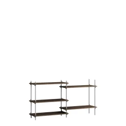 Moebe Shelving S.85.2.A Røget Eg/Rustfri Stål
