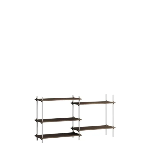 Moebe Shelving S.85.2.A Røget Eg/Rustfri Stål