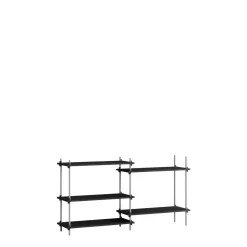 Moebe Shelving S.85.2.A Sort/Rustfri Stål