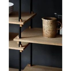 Moebe Shelving S.85.2.A Sort/Rustfri Stål