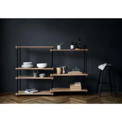 Moebe Shelving S.85.2.A Sort/Rustfri Stål