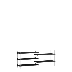 Moebe Shelving S.65.2.A Sort/Rustfri Stål
