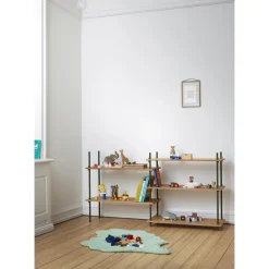 Moebe Shelving S.65.2.A Sort/Rustfri Stål