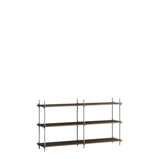 Moebe Shelving S.85.2.B Røget Eg/Rustfri Stål