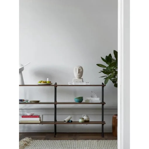 Moebe Shelving S.85.2.B Røget Eg/Rustfri Stål