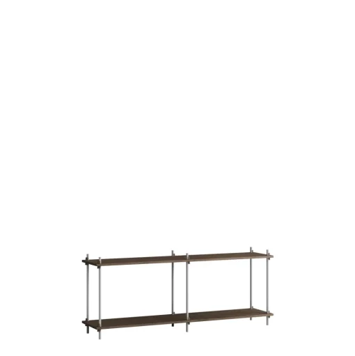 Moebe Shelving S.65.2.B Røget Eg/Rustfri Stål