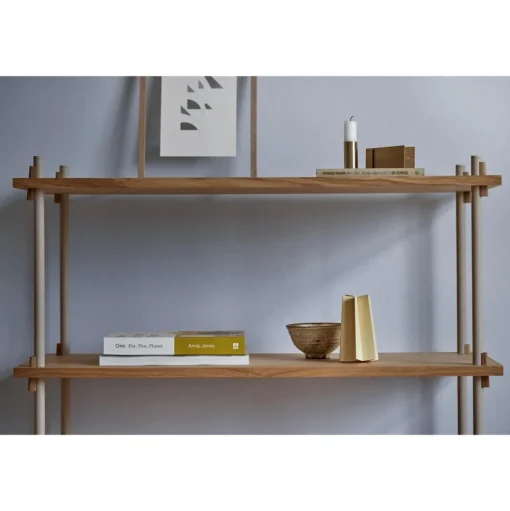 Moebe Shelving S.65.2.B Røget Eg/Rustfri Stål