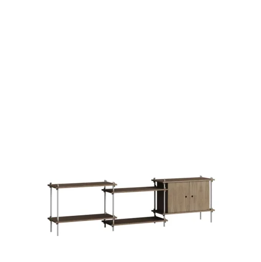 Moebe Shelving S.65.3.B Røget Eg/Rustfri Stål