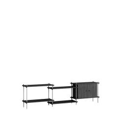 Moebe Shelving S.65.3.B Sort/Rustfri Stål