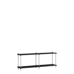 Moebe Shelving S.65.2.B Sort/Rustfri Stål