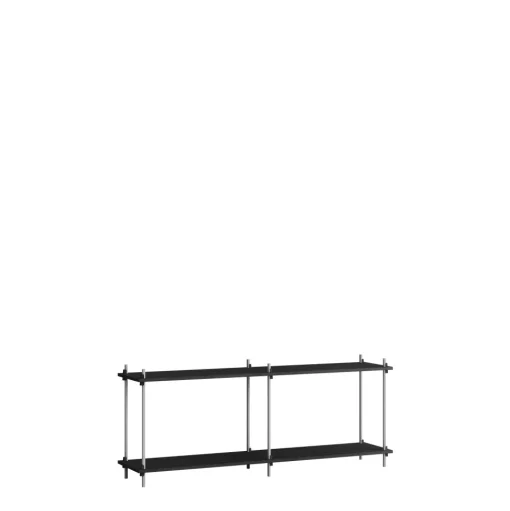 Moebe Shelving S.65.2.B Sort/Rustfri Stål