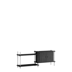 Moebe Shelving S.65.2.C Sort/Rustfri Stål
