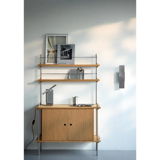 Moebe Shelving S.65.2.C Sort/Rustfri Stål