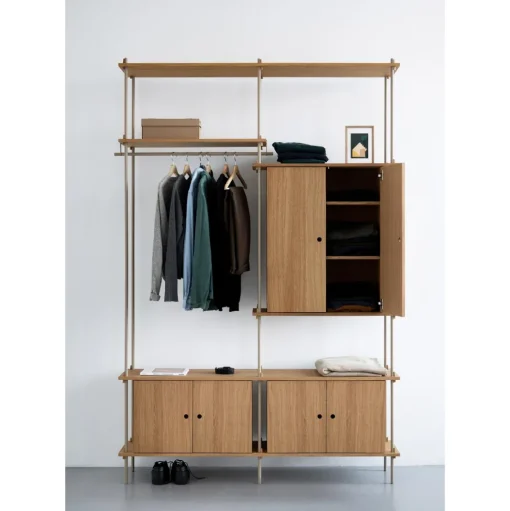 Moebe Shelving S.65.2.C Sort/Rustfri Stål