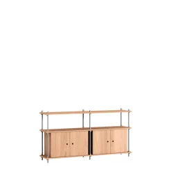 Moebe Shelving S.85.2.D Eg/Rustfri Stål