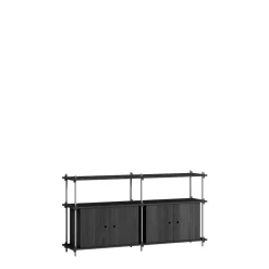 Moebe Shelving S.85.2.D Sort/Rustfri Stål
