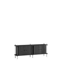 Moebe Shelving S.65.2.D Sort/Rustfri Stål