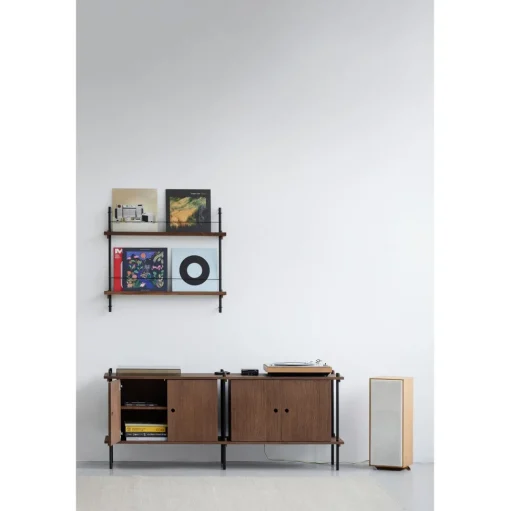 Moebe Shelving S.65.2.D Sort/Rustfri Stål