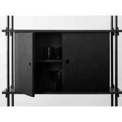 Moebe Shelving S.85.2.DC Sort/Rustfri Stål