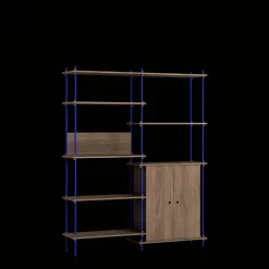 MOEBE S.200.2.I.SO Reol System Røget Eg/Deep Blue