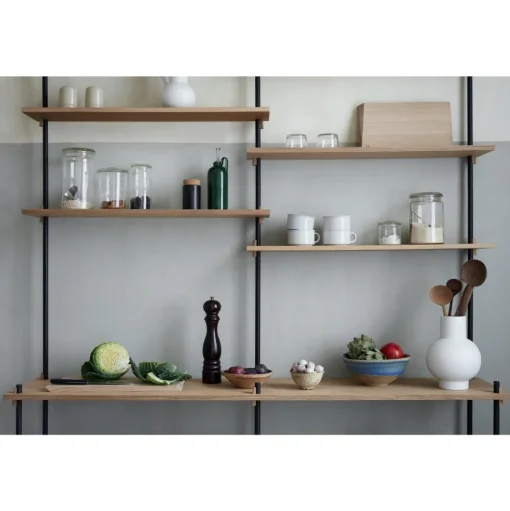 MOEBE S.200.2.I.SO Reol System Røget Eg/Pine Green