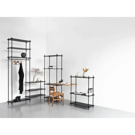 MOEBE S.200.2.I.SO Reol System Røget Eg/Pine Green