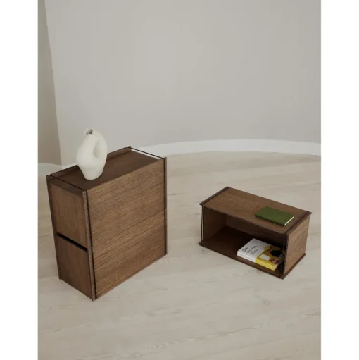 Moebe Storage Box Låg Røget Eg
