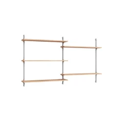Moebe Wall Shelving WS.85.2 Eg/Rustfri Stål