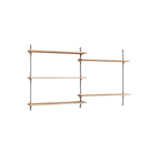 Moebe Wall Shelving WS.85.2 Eg/Rustfri Stål