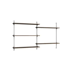 Moebe Wall Shelving WS.85.2 Røget Eg/Rustfri Stål