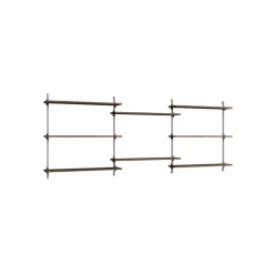 Moebe Wall Shelving WS.85.3 Røget Eg/Rustfri Stål