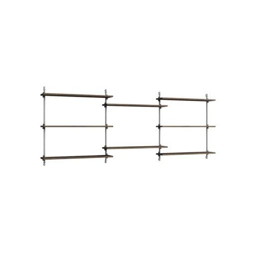 Moebe Wall Shelving WS.85.3 Røget Eg/Rustfri Stål