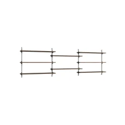 Moebe Wall Shelving WS.65.3 Røget Eg/Rustfri Stål