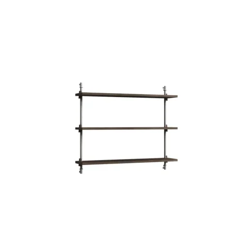 Moebe Wall Shelving WS.65.1 Røget Eg/Rustfri Stål