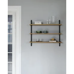 Moebe Wall Shelving WS.65.1 Røget Eg/Rustfri Stål
