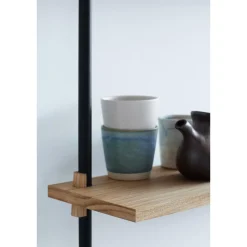 Moebe Wall Shelving WS.65.1 Røget Eg/Rustfri Stål
